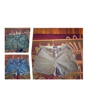 Bundle of 3 Old Navy Women's Shorts - Green, Blue, Gray. Size 4 & 6